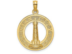 FJC Finejewelers 14k Yellow Gold Ocean City Round Frame with Lighthouse Center Charm