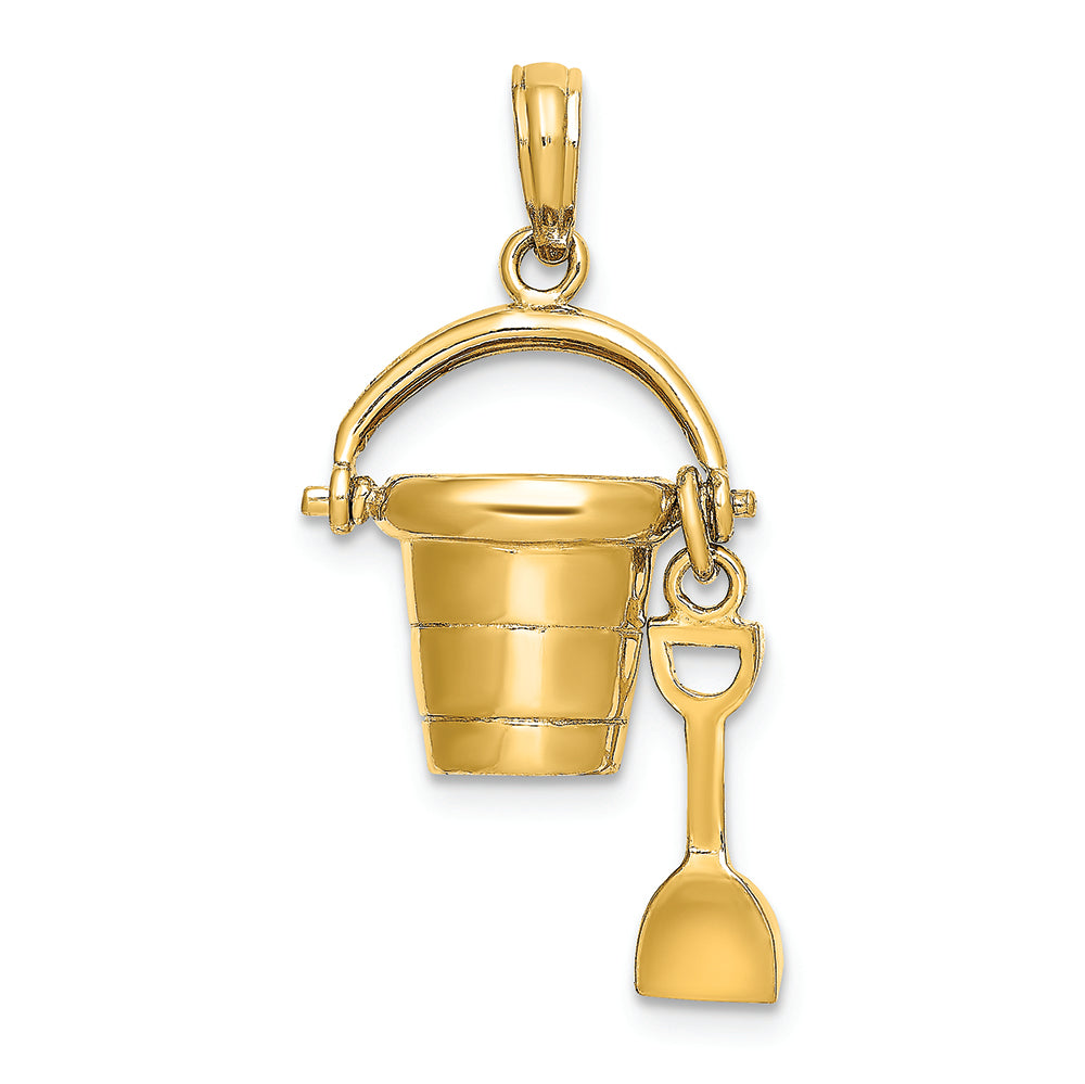 FJC Finejewelers 14k Yellow Gold Myrtle Beach Bucket with Shovel Charm