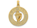 FJC Finejewelers 14k Yellow Gold Key West On Round Frame with Conch Shell Center Charm