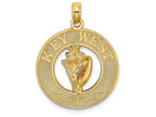 FJC Finejewelers 14k Yellow Gold Key West On Round Frame with Conch Shell Center Charm