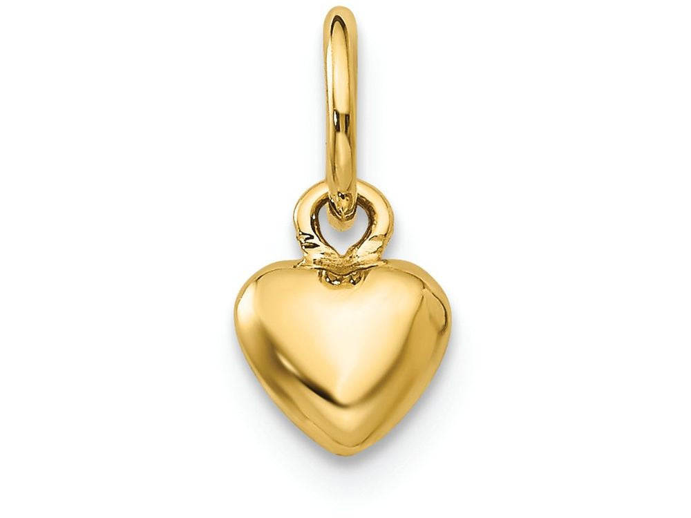 FJC Finejewelers 14k Yellow Gold Solid Polished Plain Puffed Heart Charm