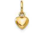 FJC Finejewelers 14k Yellow Gold Solid Polished Plain Puffed Heart Charm