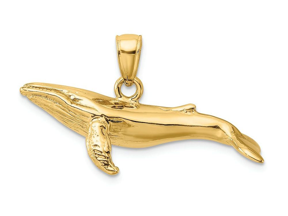 FJC Finejewelers 14k Yellow Gold 3d Humpback Whale with Underside Charm