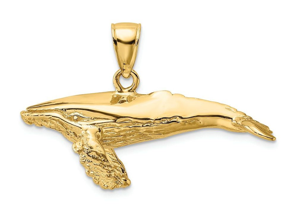 FJC Finejewelers 14k Yellow Gold 3d Humpback Whale with Underside Charm
