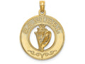 FJC Finejewelers 14k Yellow Gold Sanibel On Round Frame with Conch Shell Center Charm