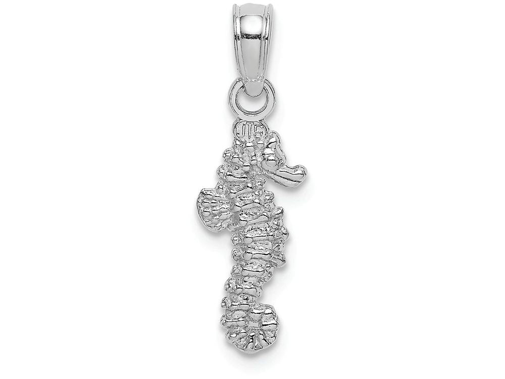 FJC Finejewelers 14k White Gold 3d Mini Seahorse Charm