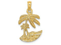 FJC Finejewelers 14k Yellow Gold Palm Trees On Island Charm