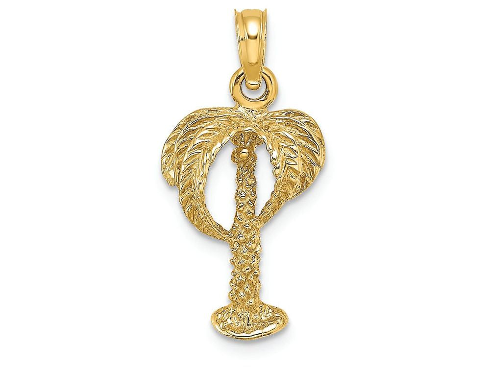 FJC Finejewelers 14k Yellow Gold Palm Tree with Coconuts Charm