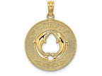 FJC Finejewelers 14k Yellow Gold Florida On Round Frame with Dolphins In Center Charm