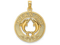 FJC Finejewelers 14k Yellow Gold Ocean City On Round Frame with Dolphins In Center Charm