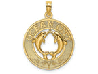 FJC Finejewelers 14k Yellow Gold Ocean City On Round Frame with Dolphins In Center Charm