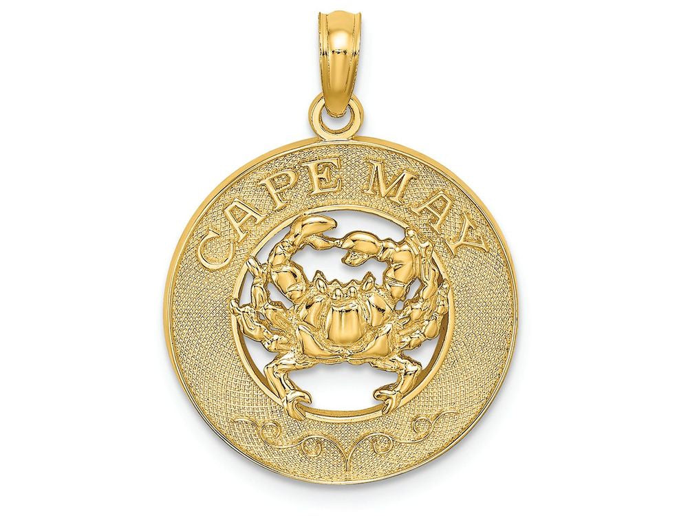 FJC Finejewelers 14k Yellow Gold Cape May On Round Frame with Crab Center Charm