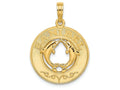 FJC Finejewelers 14k Yellow Gold Sanibel On Round Frame with Dolphins In Center Charm