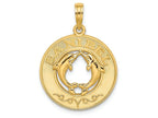 FJC Finejewelers 14k Yellow Gold Sanibel On Round Frame with Dolphins In Center Charm