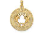 FJC Finejewelers 14k Yellow Gold Sarasota On Round Frame with Dolphins In Center Charm