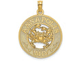 FJC Finejewelers 14k Yellow Gold Annapolis Md On Round Frame with Crab Center Charm