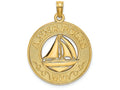 FJC Finejewelers 14k Yellow Gold Annapolis Md On Round Frame with Sailboat Center Charm