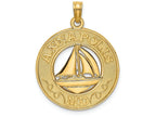 FJC Finejewelers 14k Yellow Gold Annapolis Md On Round Frame with Sailboat Center Charm