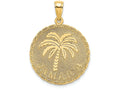 FJC Finejewelers 14k Yellow Gold Jamaica Palm Tree On Disk Charm
