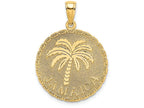 FJC Finejewelers 14k Yellow Gold Jamaica Palm Tree On Disk Charm