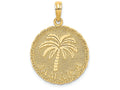 FJC Finejewelers 14k Yellow Gold Jamaica Palm Tree On Disk Charm