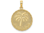 FJC Finejewelers 14k Yellow Gold Jamaica Palm Tree On Disk Charm