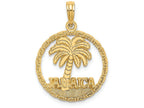 FJC Finejewelers 14k Yellow Gold Jamaica Under Palm Tree In Disk Charm