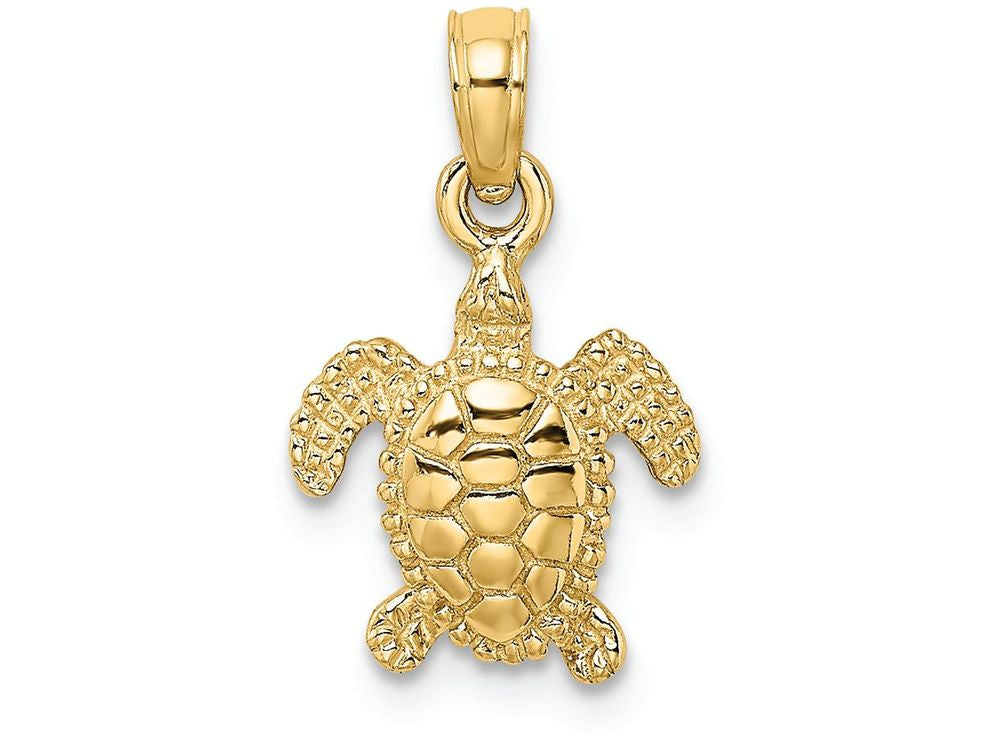 FJC Finejewelers 14k Yellow Gold 3d Mini Sea Turtle Charm