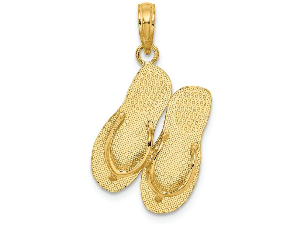 FJC Finejewelers 14k Yellow Gold Turks Caicosdouble Flip-floplarge Charm