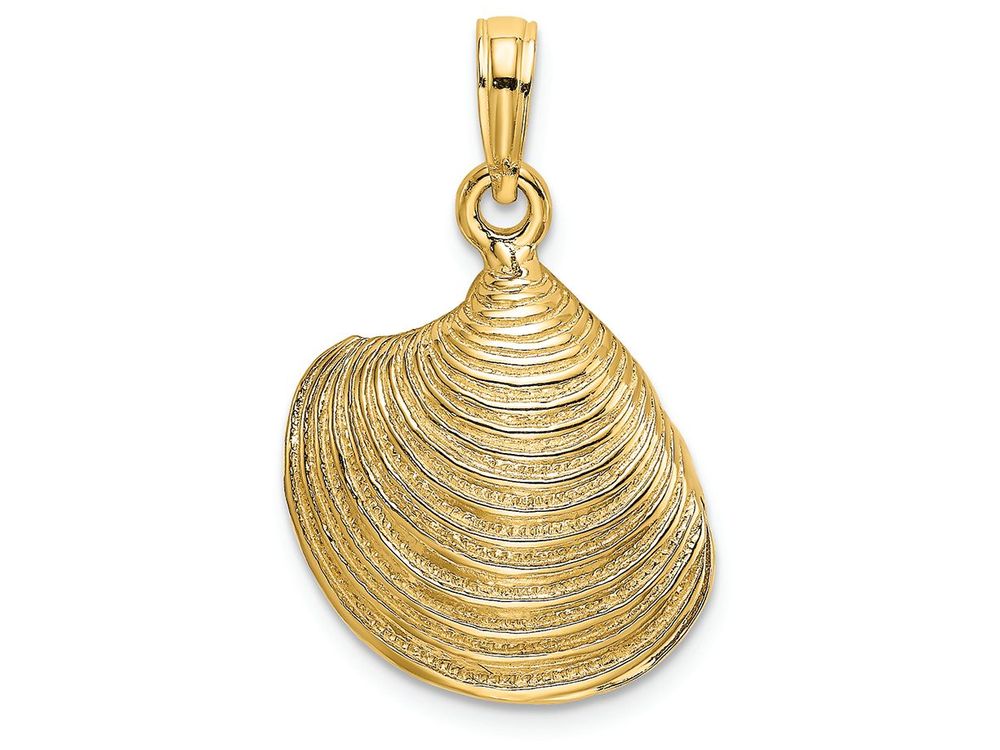 FJC Finejewelers 14k Yellow Gold 3d Clam Shell Charm