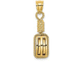 FJC Finejewelers 14k Yellow Gold Stropped Block Mariners Pulleyrope Trim And Bail Charm