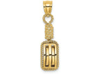 FJC Finejewelers 14k Yellow Gold Stropped Block Mariners Pulleyrope Trim And Bail Charm
