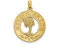FJC Finejewelers 14k Yellow Gold Myrtle Beach On Round Frame with Palm Tree Center Charm