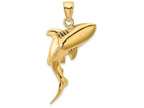 FJC Finejewelers 14k Yellow Gold 3d Shark Swimming Charm