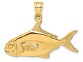 FJC Finejewelers 14k Yellow Gold 3d Pompano Fish Charm