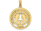 FJC Finejewelers 14k Yellow Gold Kennebunkport with Double Dolphins In Disk Charm
