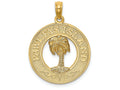 FJC Finejewelers 14k Yellow Gold Pawleys Island On Round Frame with Palm Tree Center Charm