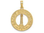 FJC Finejewelers 14k Yellow Gold Saint Augustine On Round Frame with Lighthouse Center Charm