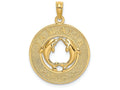 FJC Finejewelers 14k Yellow Gold Jamaica On Round Frame with Dolphins In Center Charm