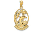 FJC Finejewelers 14k Yellow Gold Jamaica with Dolphin Sunset In Frame Charm