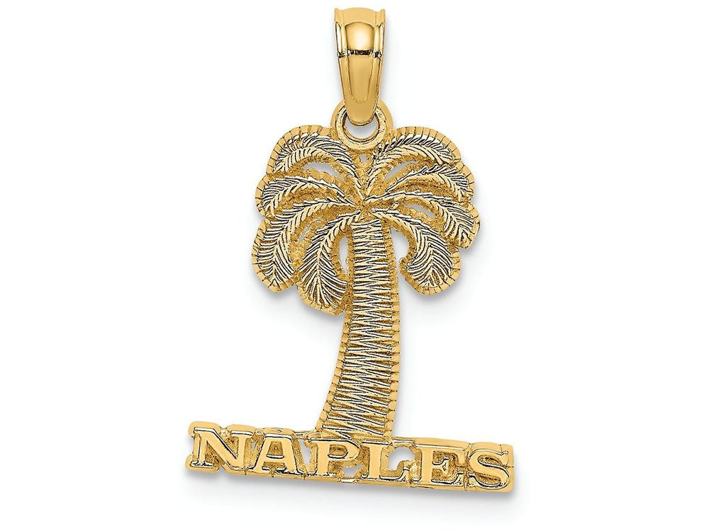 FJC Finejewelers 14k Yellow Gold Naples Under Palm Treeflat Charm