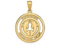 FJC Finejewelers 14k Yellow Gold Naples with Double Dolphins Cut-0ut In Circle Charm