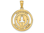 FJC Finejewelers 14k Yellow Gold Naples with Double Dolphins Cut-0ut In Circle Charm