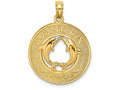 FJC Finejewelers 14k Yellow Gold Cancun On Round Frame with Dolphins In Center Charm