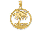 FJC Finejewelers 14k Yellow Gold Cancun Under Palm Tree In Round Frame Charm