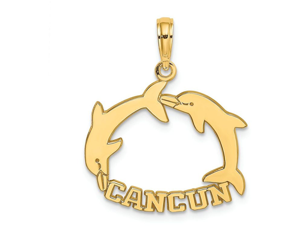 FJC Finejewelers 14k Yellow Gold Cancun with Double Jumping Dolphins Charm