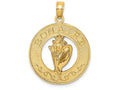 FJC Finejewelers 14k Yellow Gold Bonaire On Round Frame with Conch Shell Center Charm