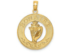 FJC Finejewelers 14k Yellow Gold Bonaire On Round Frame with Conch Shell Center Charm