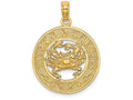 FJC Finejewelers 14k Yellow Gold Turks Caicos On Round Frame with Crab Center Charm