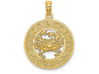 FJC Finejewelers 14k Yellow Gold Turks Caicos On Round Frame with Crab Center Charm